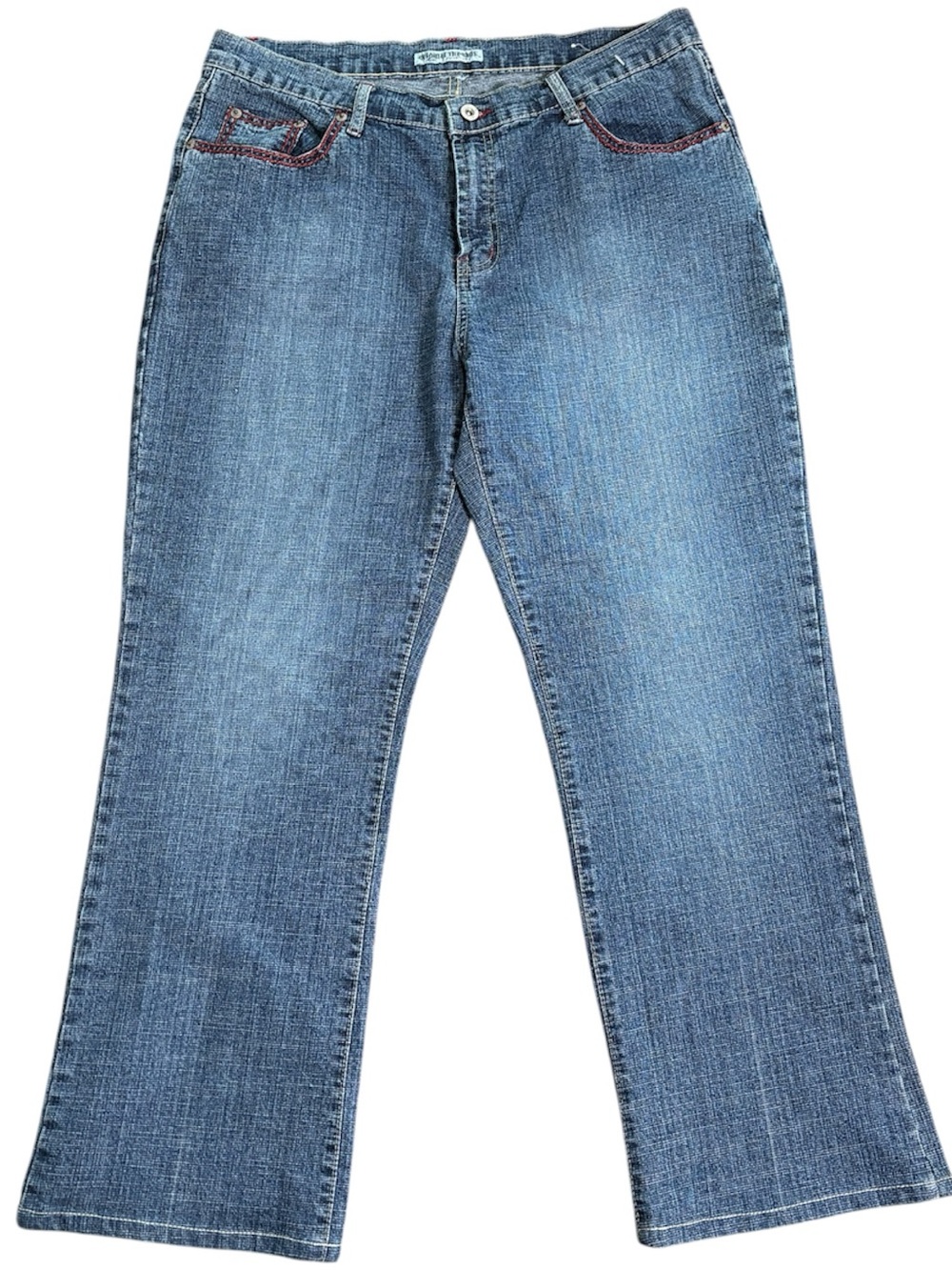 Original Threads Vintage Blue Denim Jeans with Red Stitch Size 13/14